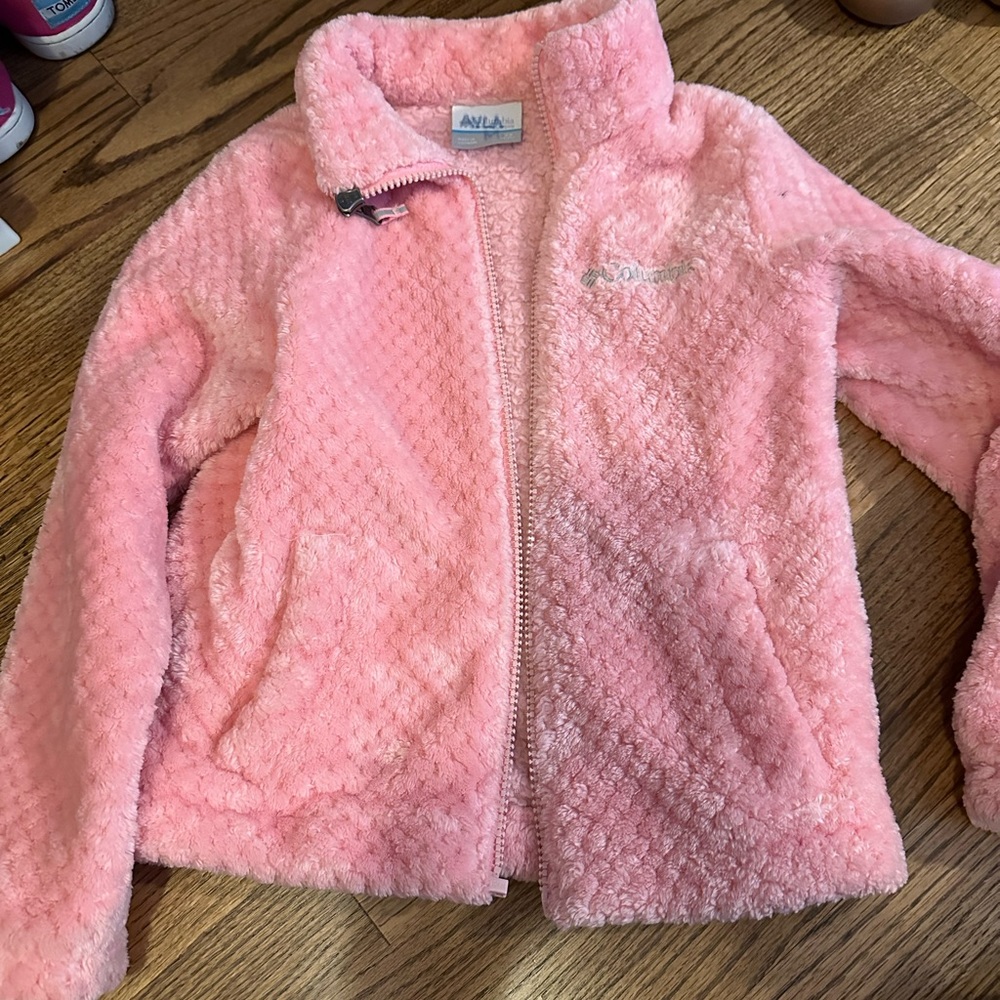 Girls Pink Columbia Fleece Size 6 Excellent Condition